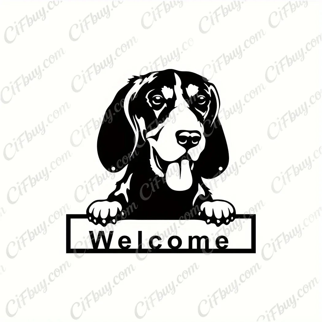 CIFBUY Gordon Setter Dog Welcome Metal Wall Art Iron Hanging Sign Home Living Room Office Decor Ornament Accent