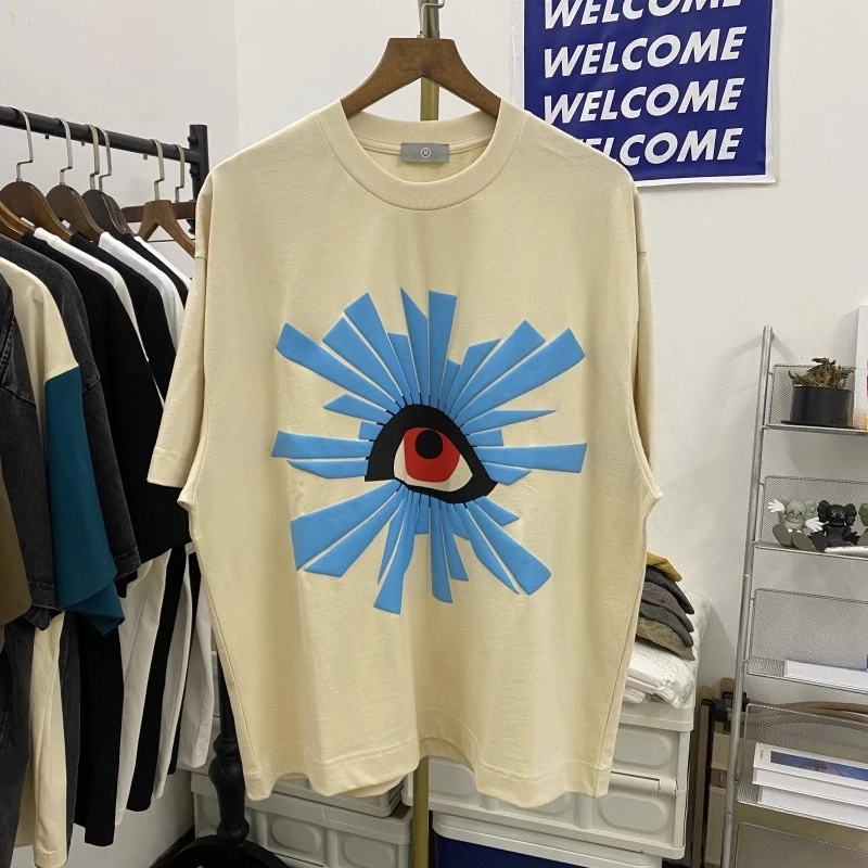 

Промытая футболка с пенопластовым принтом House of Errors для мужчин и женщин, свободные футболки High Street, мужская одежда, женская одежда