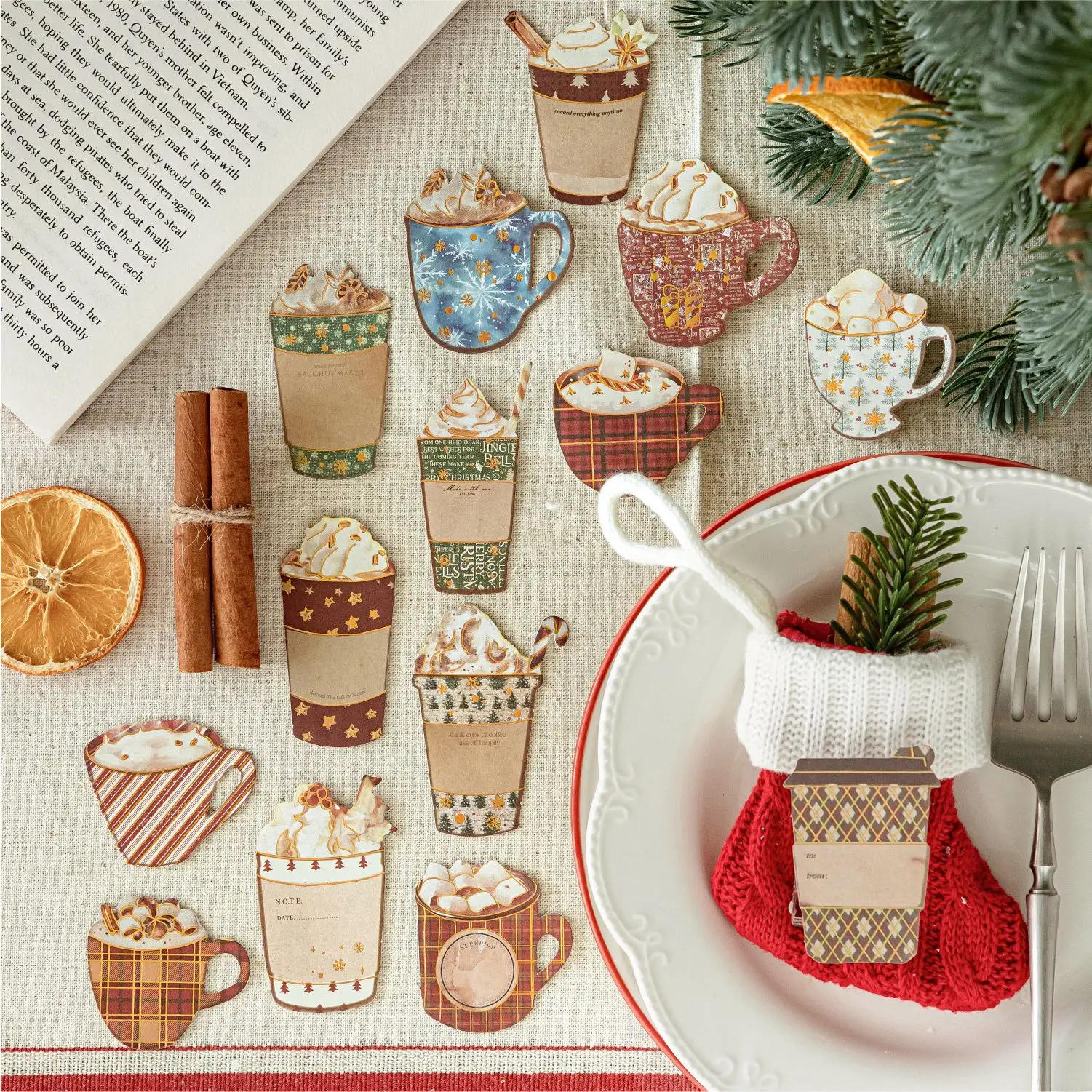 Christmas Planner Sticker Vintage Writeable Sticker For Office Holiday Embellishments Journaling