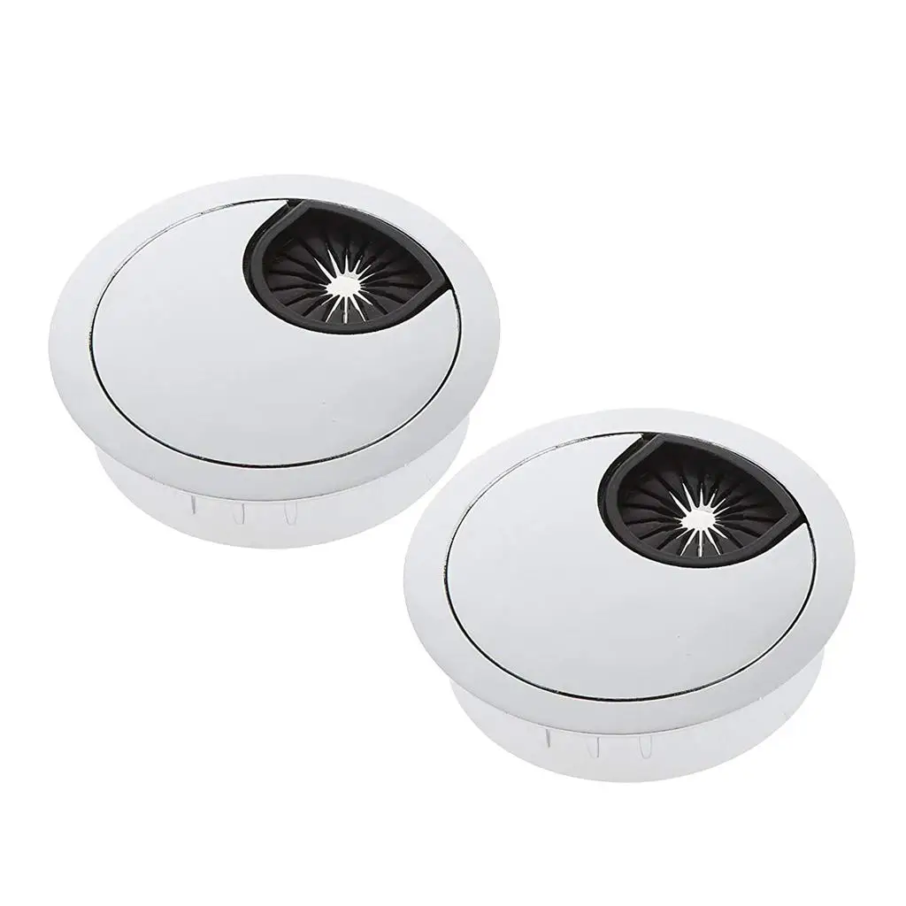 Desk Cable Grommets Alloy Organizer Cover 50mm Table Hole Kit for Home Office Workstation