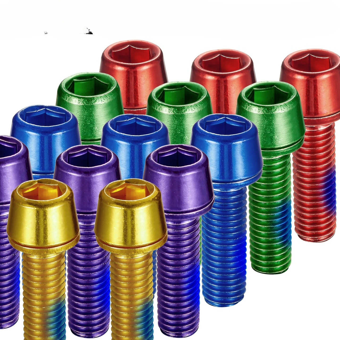 

Mountain road bicycle handle vertical screw, titanium-plated anti-corrosion and anti-rust colorful screw M5 * 18MM riser screw