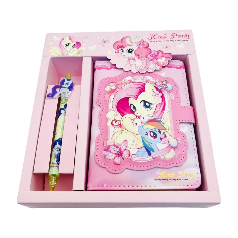 Set, My Little Pony Cute Cartoon Notebook Gel Pen Set, Back To School, School Supplies, Kawaii Notepad Portable Stationery