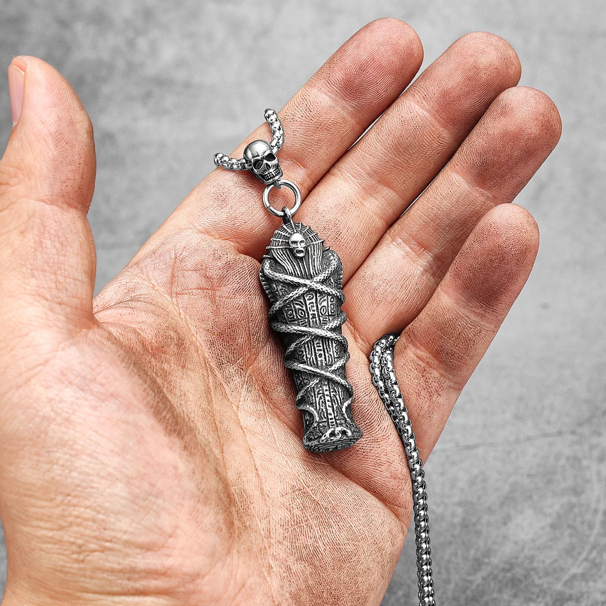 Egyptian Pharaoh Mummy Stainless Steel Men Women Necklaces Pendants Chain Punk Jewelry Creativity Gift Dropshipping Wholesale