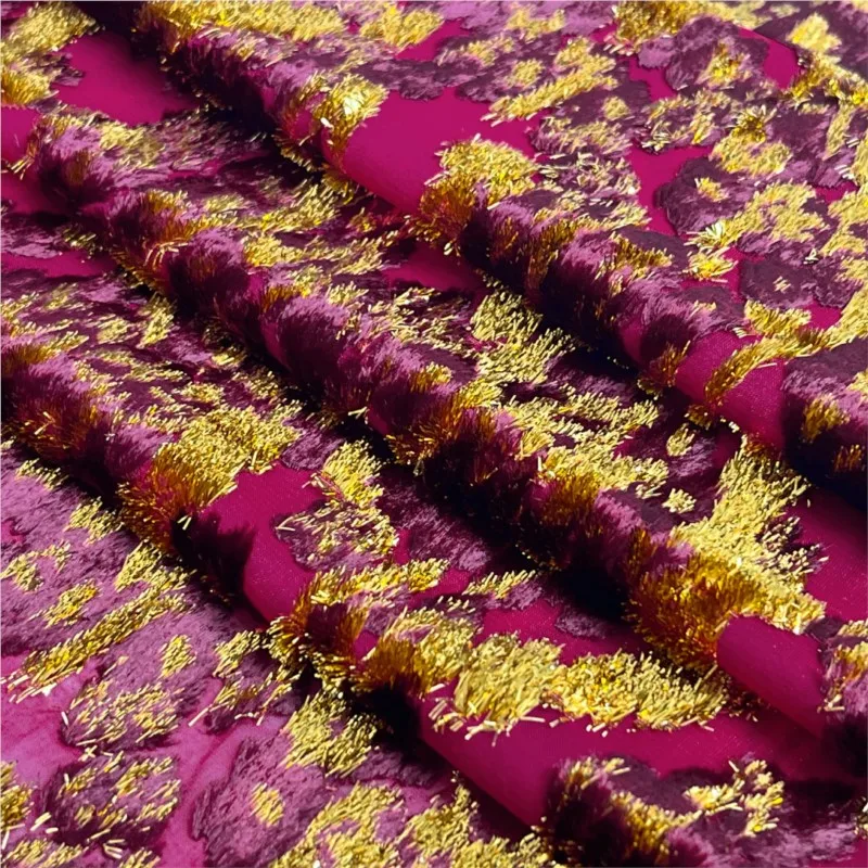 Abito su misura di fascia alta e cheongsam realizzati in tessuto viscosa jacquard broccato di velluto intrecciato