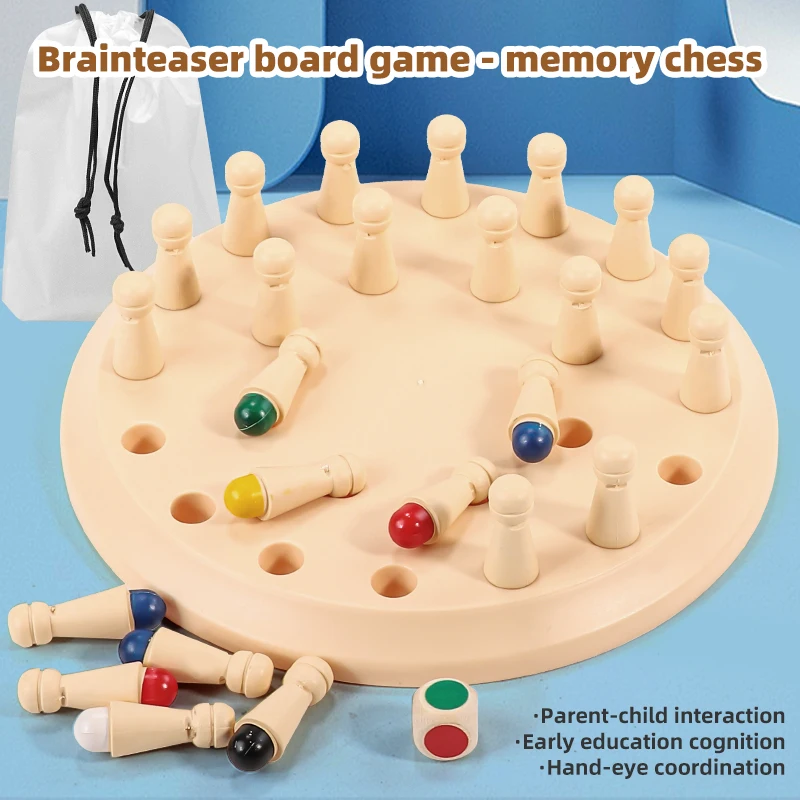 Bild 3: KNYYSECQ Kinderspielzeug Farbgedächtnis-Schach Kinderpuzzle Gedächtnisaufgabe Brettspiel Konzentrationstraining
