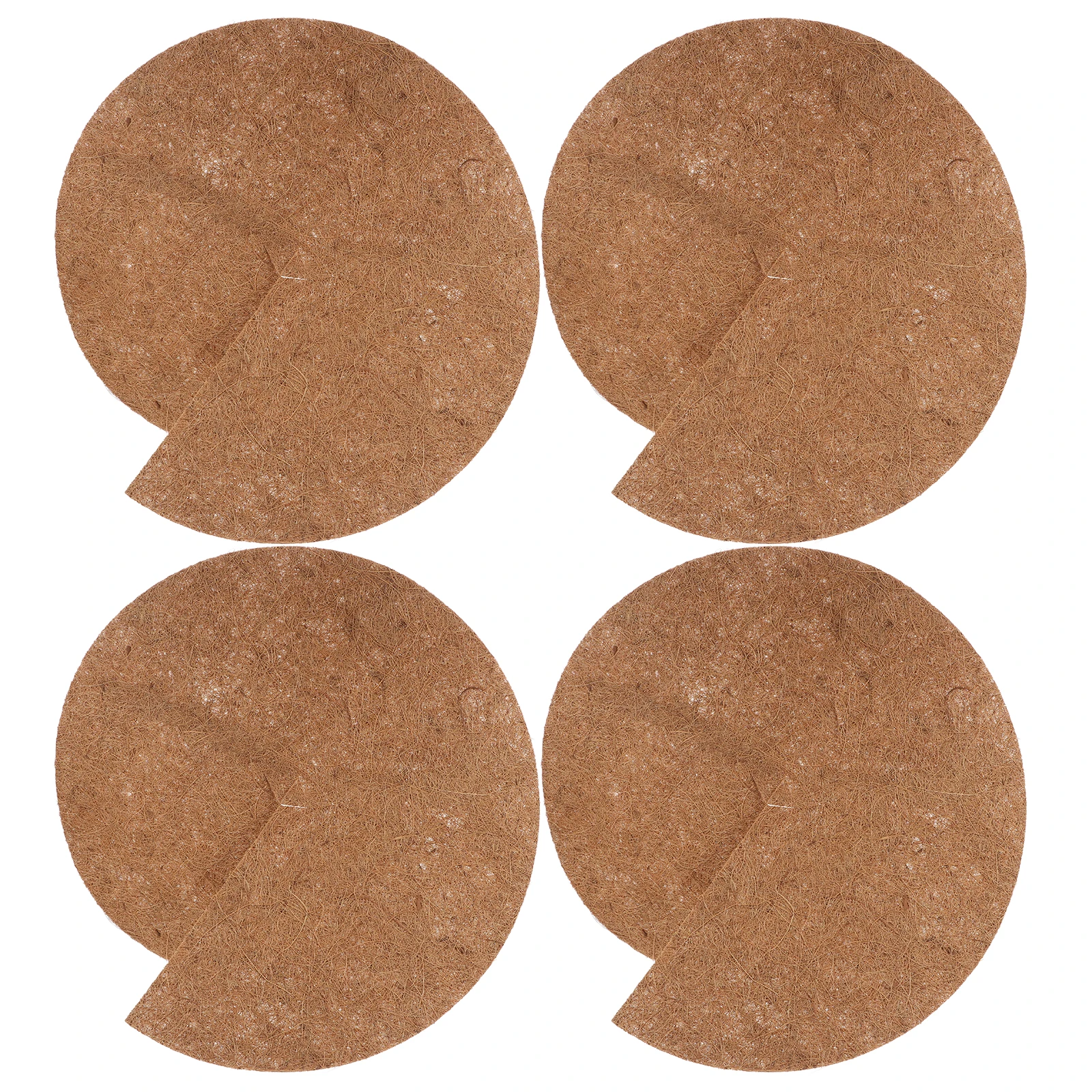 

4 Pcs Coconut Fiber Mat 40CM Leakproof Soil Coir Planters Reusable Durable Garden Covers Tree Mulch Ring Protector Mats