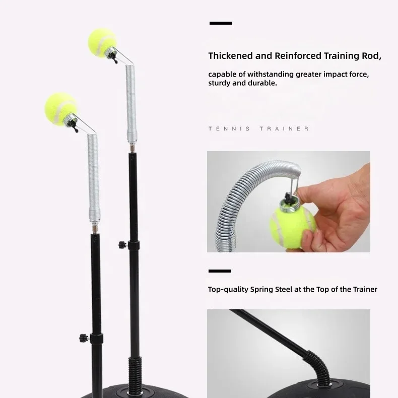 2026 Tennis Trainer Rebound Practice Tool Equipment  Portable Stainless Steel Tennis Ball Set for Tennis Sportpromote sales