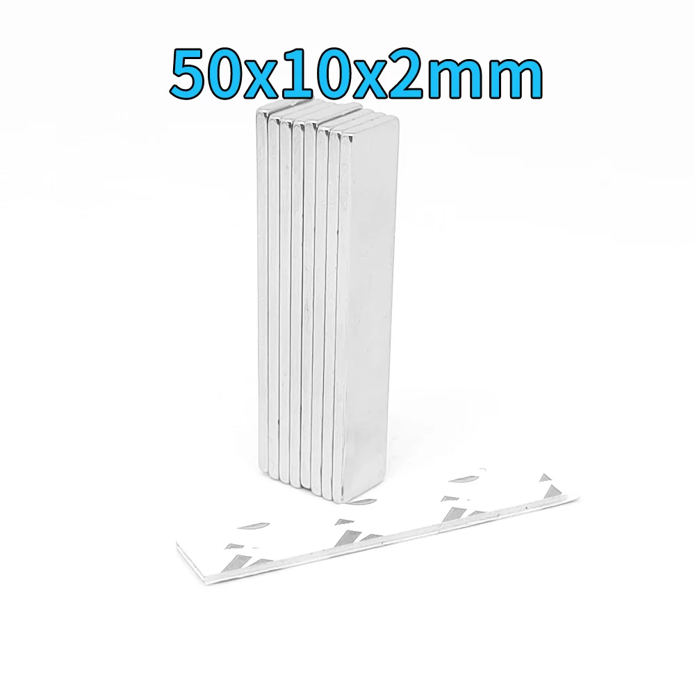 50x10x2 مللي متر كتلة رقيقة مغناطيس قوي قوي مع شريط لاصق للثلاجة ، DIY ، البناء ، العلمي ، الحرفية ، 50*10*2 50x10x2