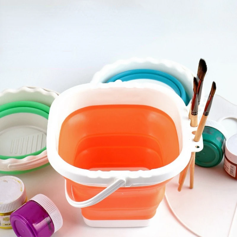 Paint Brush Washer Foldable Water Barrel Bucket Artist Cleaner Pot Tool