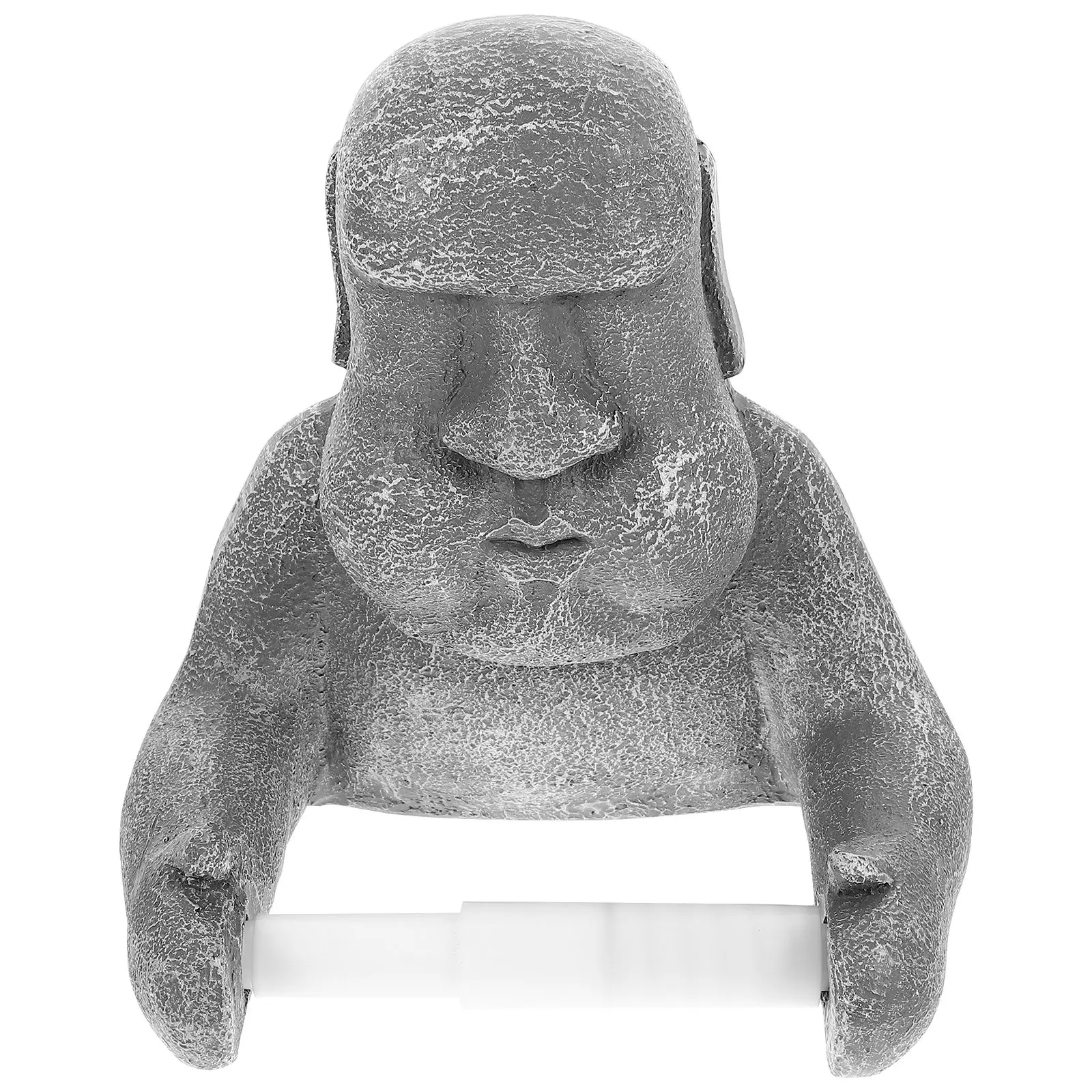 

Paper Towel Holder Moai Statue Cartoon Mount Desktop Rack Unique Household Resin Hotel Toilet