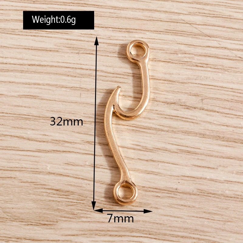 Tusember 30 Stück 7*32mm Legierung Goldfarben Strandwellen-Charms für Anhänger, Halsketten, Armbänder, handgefertigte Schmuckzubehörteile, DIY-Schmuckherstellung – Detail 1