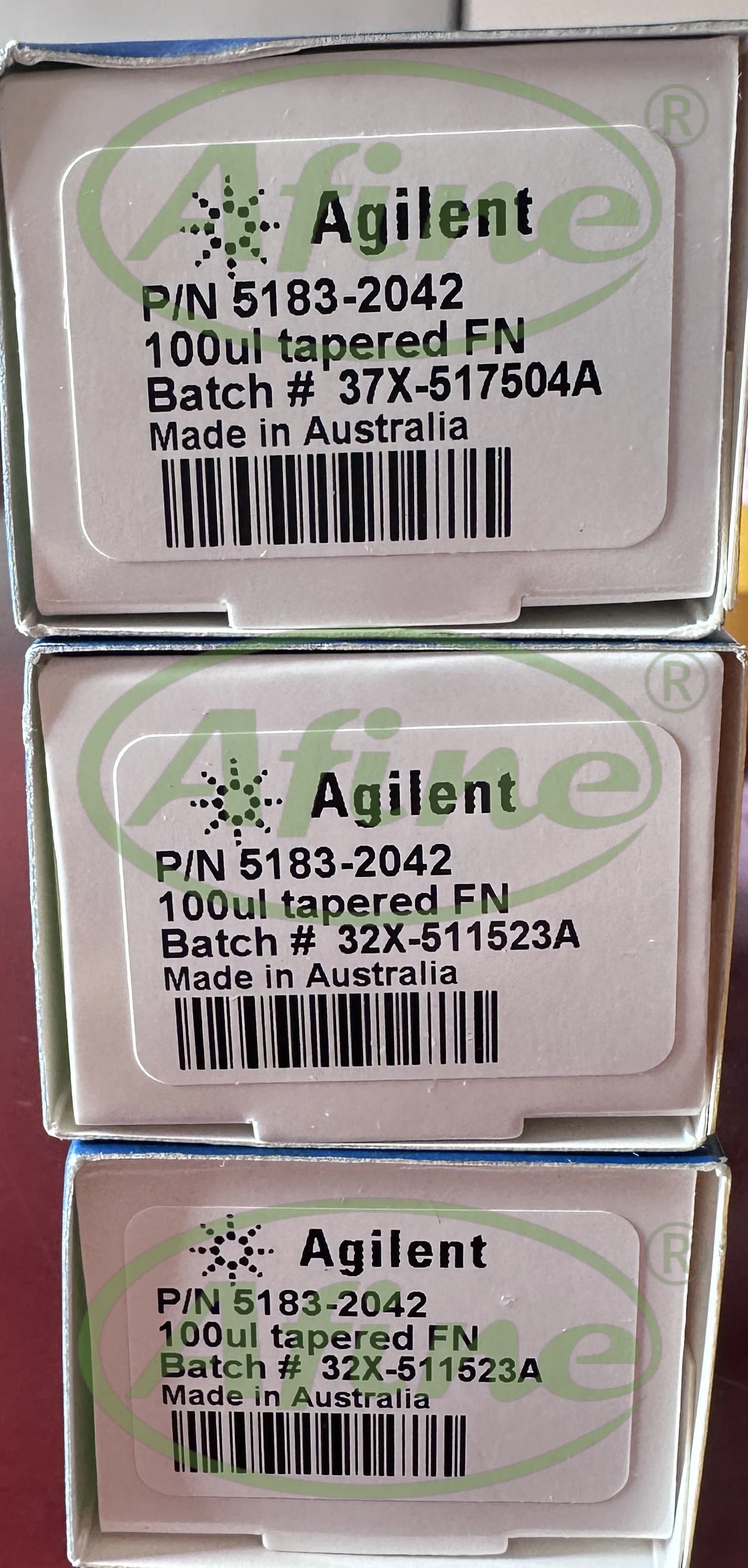 Seringas AFINE Agilent GC Autosampler, seringa ALS 5183-2042, 100 μL, ponta fixa, 23-26s/42/ponta cônica