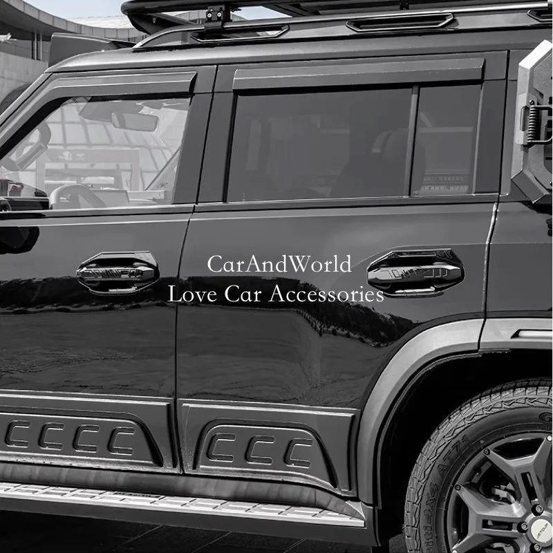 ABS ألياف الكربون الجسم مقبض الباب الإطار إكسسوارات خارجية لأبواب السيارات حامي الزخارف صب السيارات اكسسوارات ل Jetour T2 المسافر 2023-2025 #4