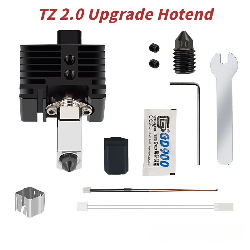 

TZ 2.0 Upgrade Hotend For Bambu Lab X1 P1P TZ Modular Printhead Assembly Hardened Steel Nozzle Extruder Kit VORON 3D Printer