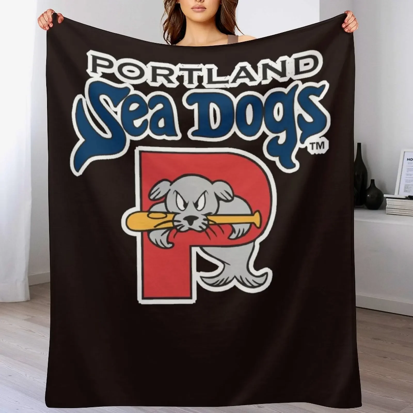 

Portland of Sea Dogs Classic T-Shirt Throw Blanket decorative Decoratives Bed Flannel Fabric Blankets