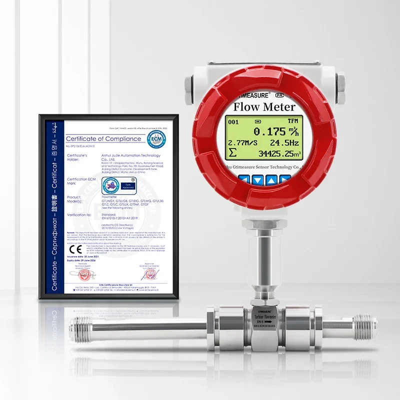

2026 Turbine Flow Meter Digital Milk Flowmeter Flow Indicator Pulse 4-20mA RS485 Output Liquid Water Flow Sensor