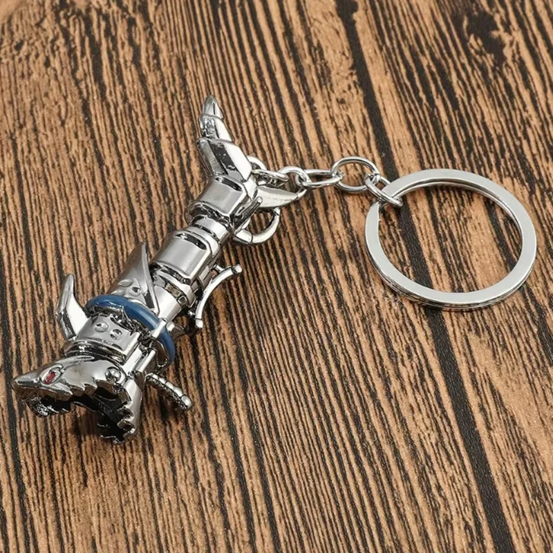 Cute Keychains for Bag Charm Anime Arcane League of Legends Jinx Weapon Cannon Car Key Chain Accessories Doll Keyring Mens Gifts