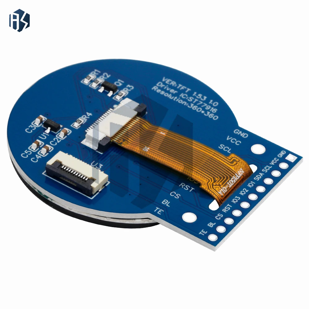 شاشة TFT LCD مستديرة بدقة 360 × 360 - شاشة ملونة ST77916 QSPI مقاس 1.5 بوصة متوافقة مع Arduino #4