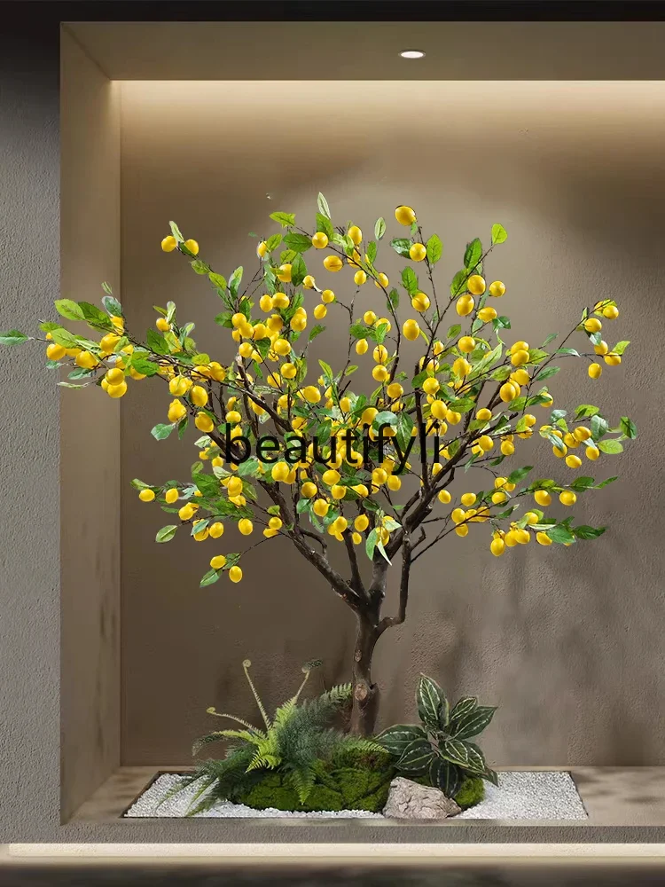 N178 Simulated lemon, fake fruit tree Chinese garden landscaping, simulated green plant interior decoration tree