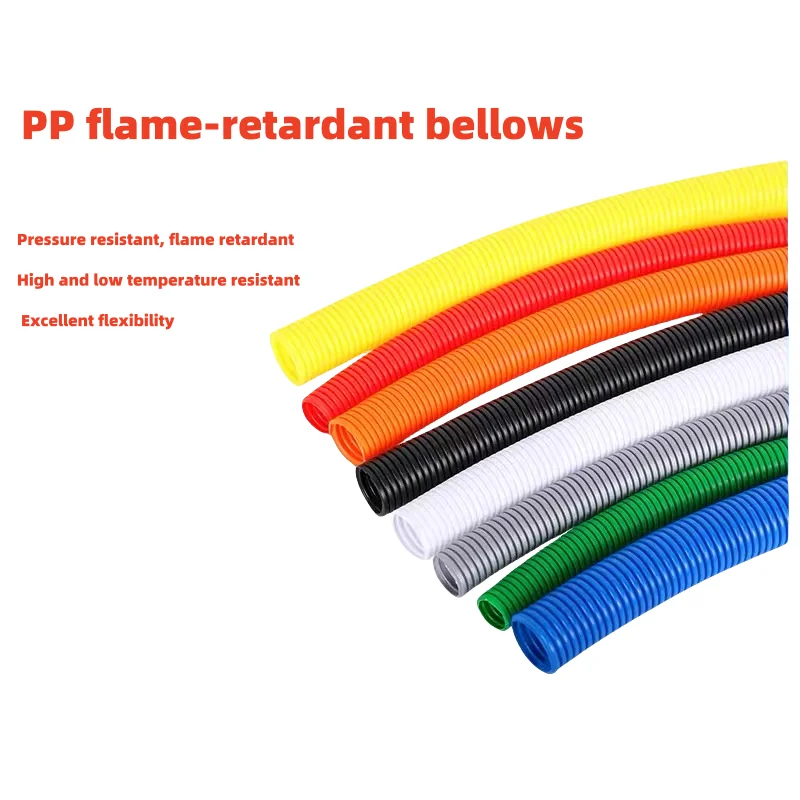 1/5M PP Insulated Corrugated Tube Auto Line Pipe Harness Wire Wrap Colorful Threading Plastic Split Wire Loom Protection Sleeve