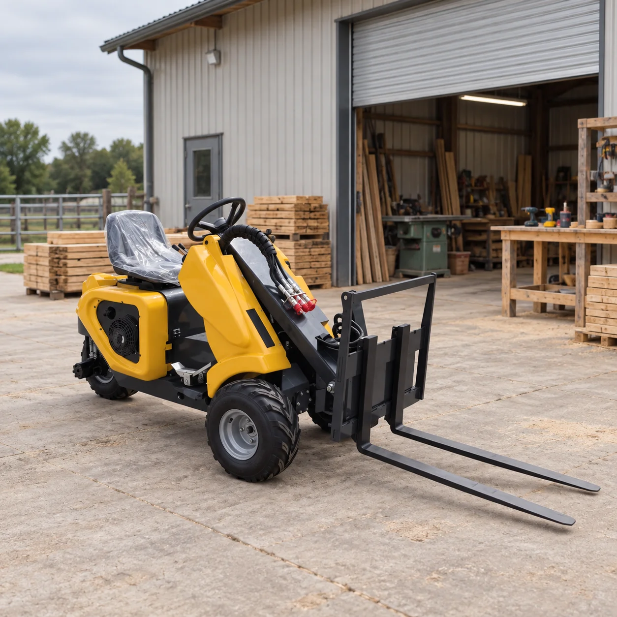 Compact 3 Wheel Loader for Property Maintenance Light Construction and Outdoor Material Handling