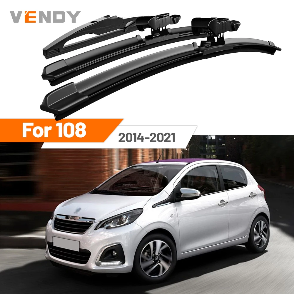 Für Peugeot 108 2014-2021 2015 2016 2017 2018 2019 2020 Vordere & Hintere Windschutzscheiben-Wischerblätter Scheibenwischer-Set Zubehör