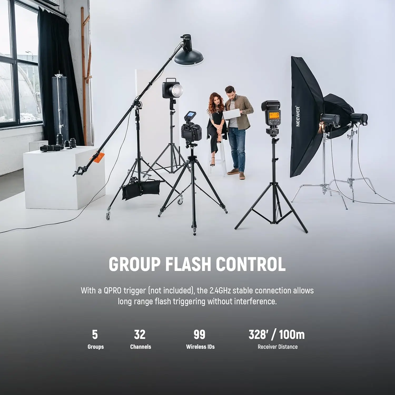 NEEWER QR 2.4G Wireless-Blitzempfänger für NEEWER QPRO-C, QPRO-N, QPRO-S-Trigger, Einzelkontakt mit 2,5-mm-Synchronisierungsanschluss, Heiße Schuhe – Detail 5