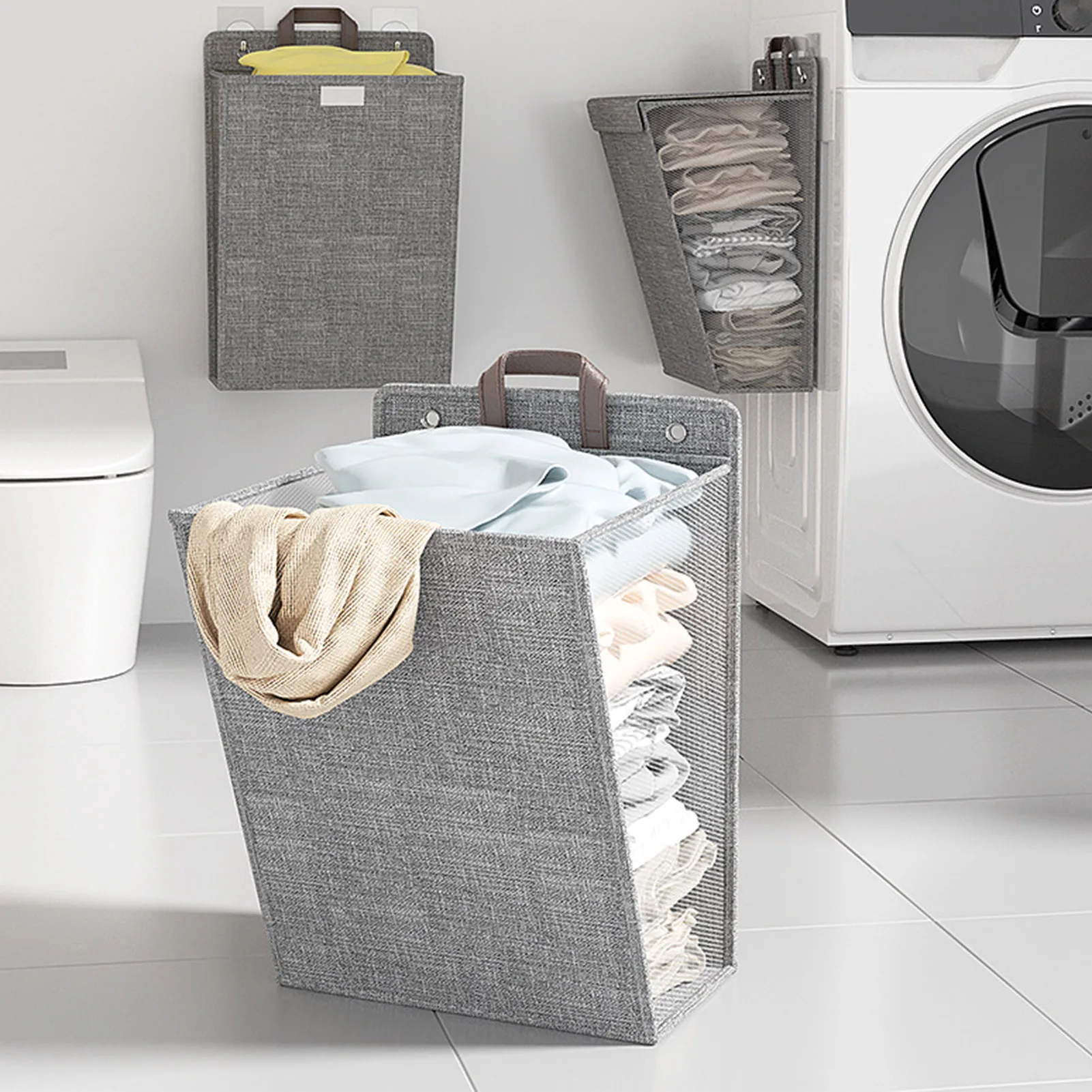 

Wall Hanging Dirty Clothes Basket Large Capacity Clothes Storage Bags for Home Camping Dorms Hotels
