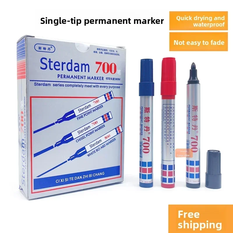 single-ended oil-based pens, large-head pens, box-ended pens, refillable with ink, waterproof and fade-resistant for express