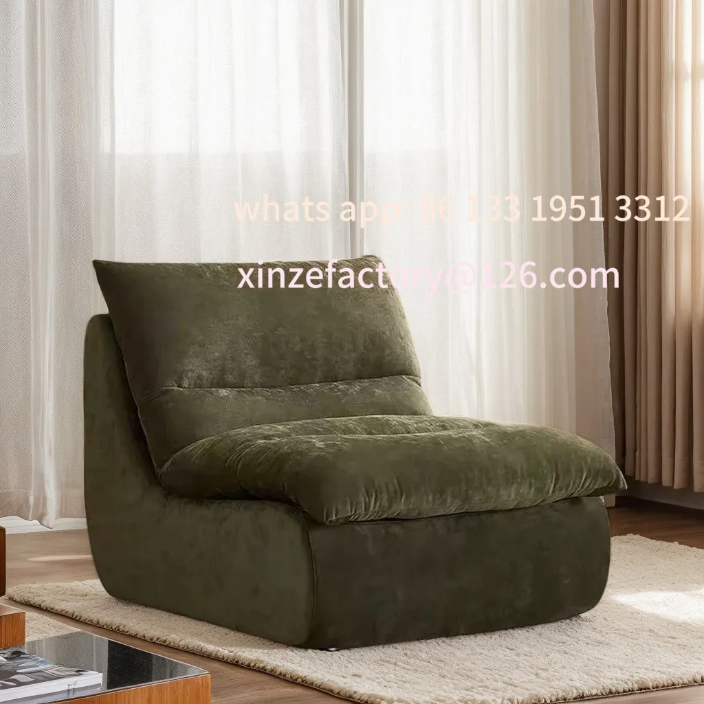 

Customizable vacuum compression living room balcony leisure lazy sofa single sofa foot pedal home removable and washable