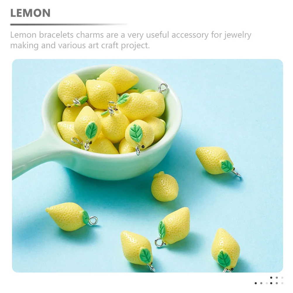 

10pcs Yellow Resin Cute Lemon Fruit Pendants bag Charms for Jewelry Making DIY Necklace Bracelet Earrings Key Chain Accessories