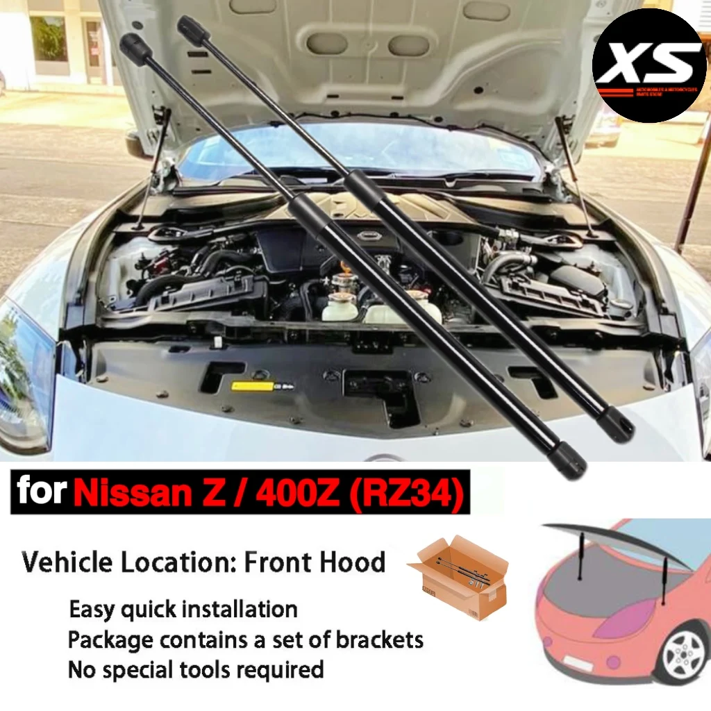 

Передние стойки капота для Nissan Z 400Z RZ34 Fairlady Z 2022-2025, пешеходный шарнир капота, подъемная опора, пружинный стержень, амортизатор