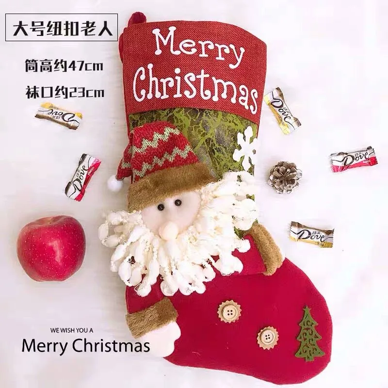 Cross-border New Christmas Decorative Supplies High-end Cartoon Christmas Socks Three-dimensional Socks Gift Bag Decorative