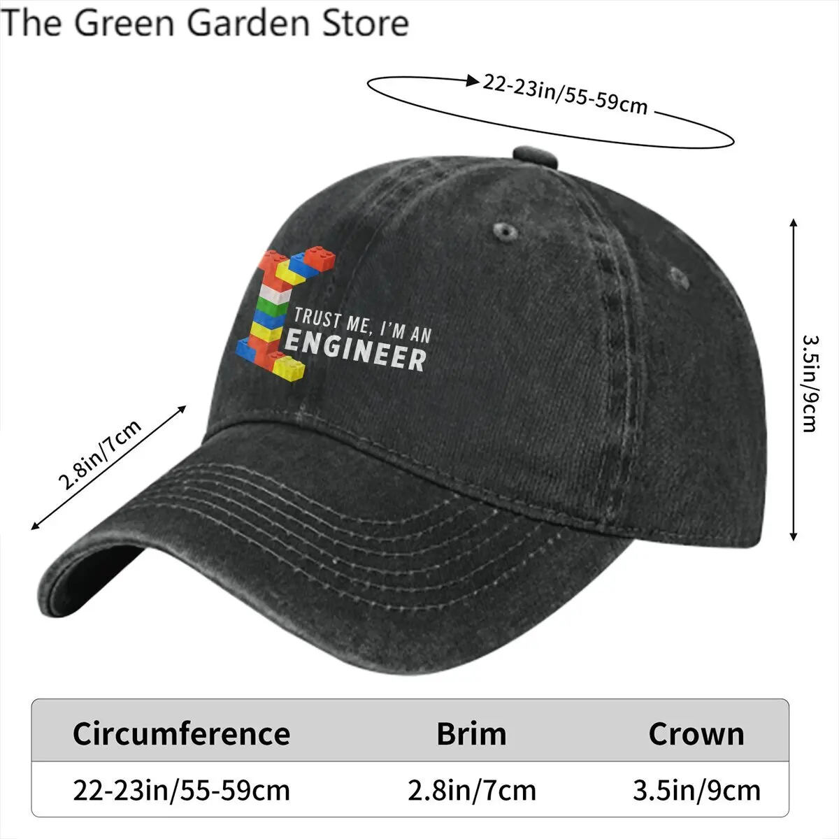 Pure Color Dad Hats Builder Engineer Construction Men's Hat Sun Visor Baseball Caps Building Blocks Peaked Cap