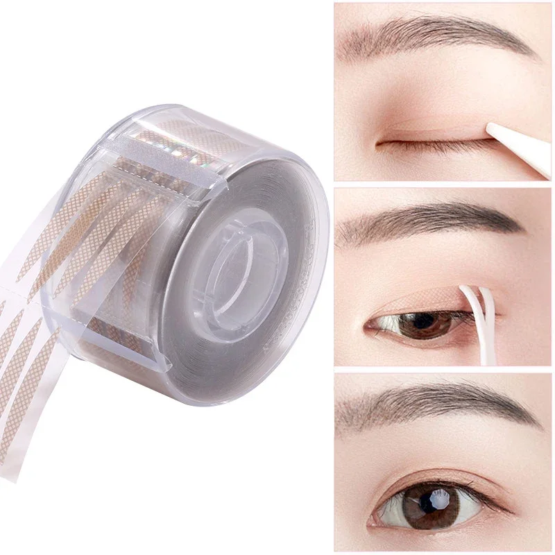 600pcs Double Eyelid Tape Clear Gray Eyelid Stripe Big Eyes Invisible Double Fold Eyelid Sticker Makeup Tool