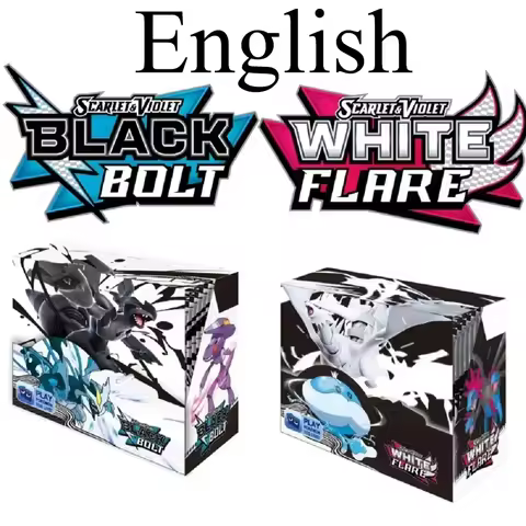360pcs English Pokemon Card Black Bolt White Flare Prismatic Evolutions Booster Box Battle Pokemon cards Trade Game Card Gift