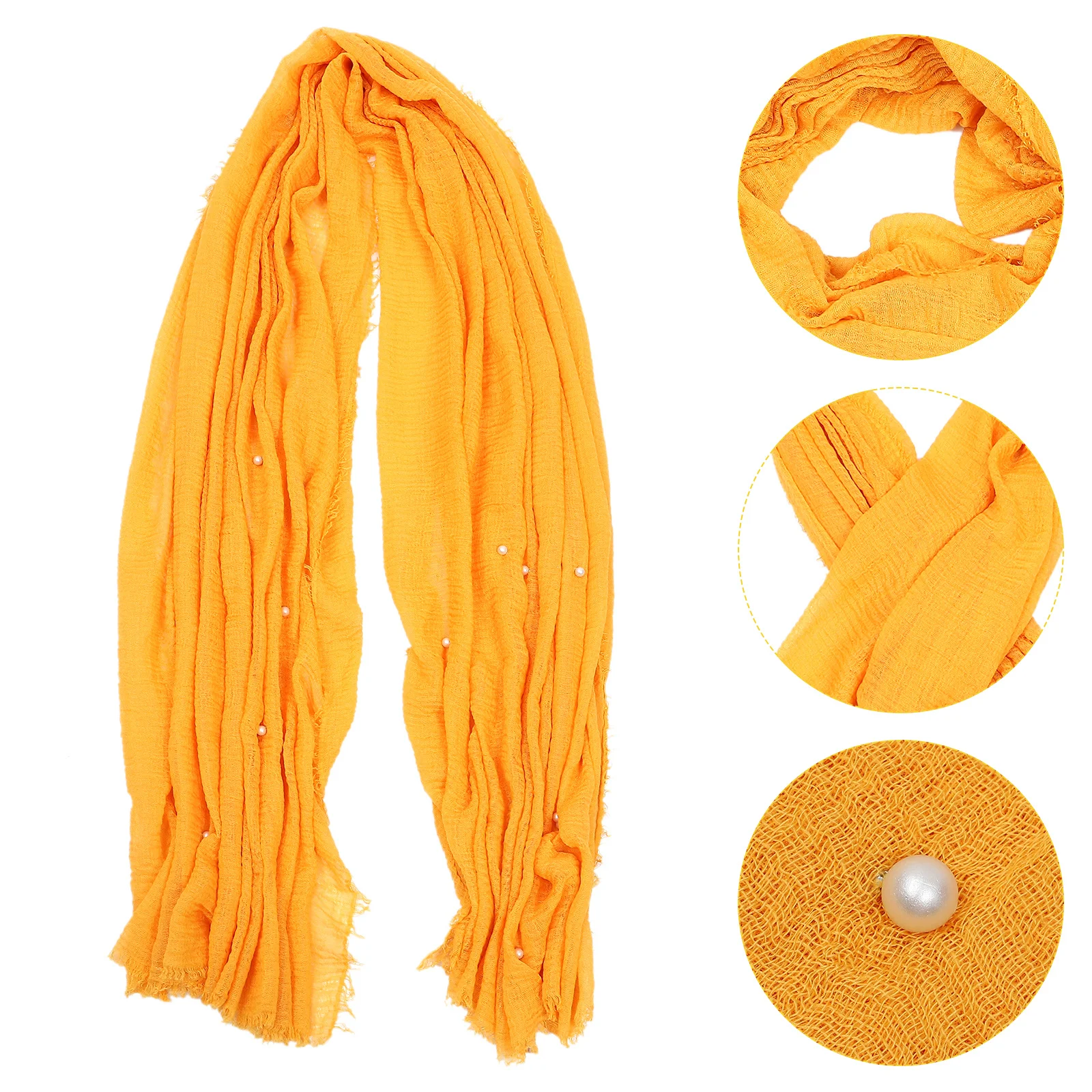 

1pc Pearl Accessories Headscarf Lightweight Cotton Women Shawl Wrap Multi-purpose Outdoor Girl Scarf Comfortable Durable Soft