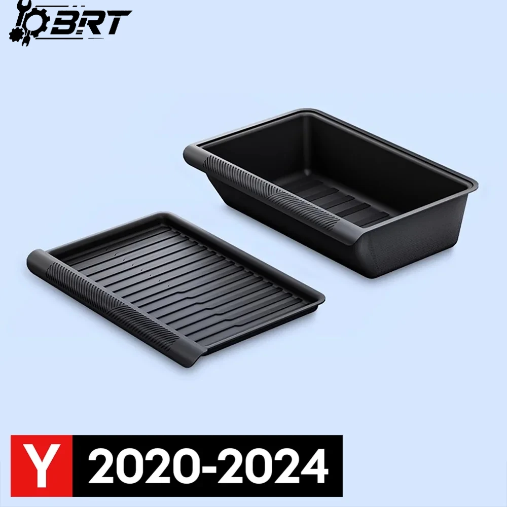 

Underseat Storage Box Organizer for Tesla Model Y Juniper 2025 Front Rear Under Seat Organizer Waterproof Bin Travel Accessories