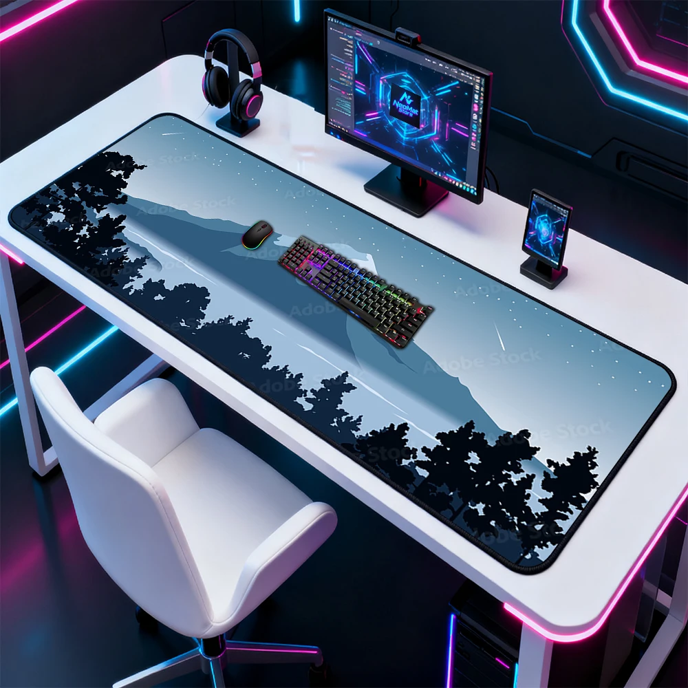 Mountain Desk Pad Extended Xxl Forest 140cm Mat 160cm 120cm Gaming Accessories Pc 180cm Smooth Spill-proof 180x60cm Desk Mat