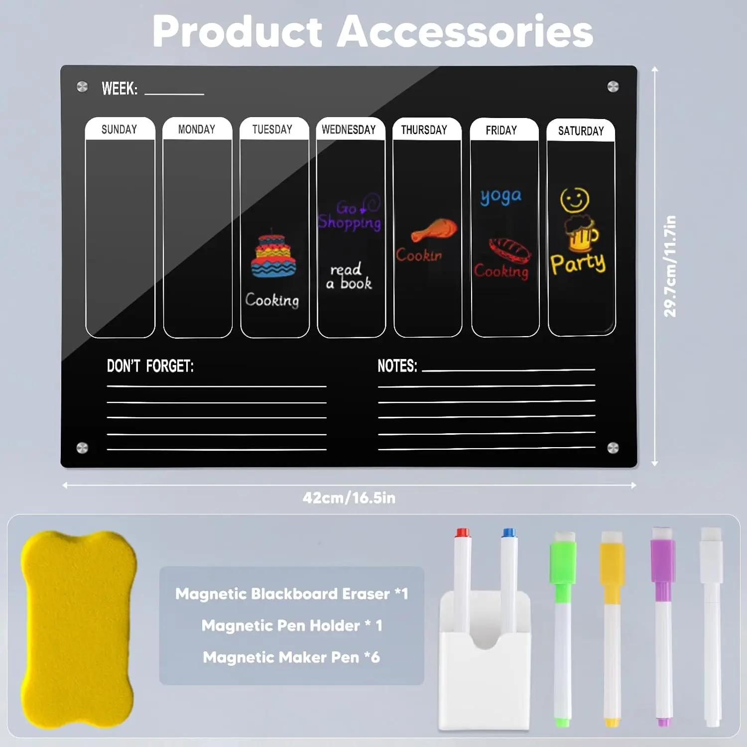 Refrigerator Magnetic Dry Erase Calendar Board Acrylic Calendar Magnetic Dry Erase Calendar Refrigerator Magnetic Calendar Kit