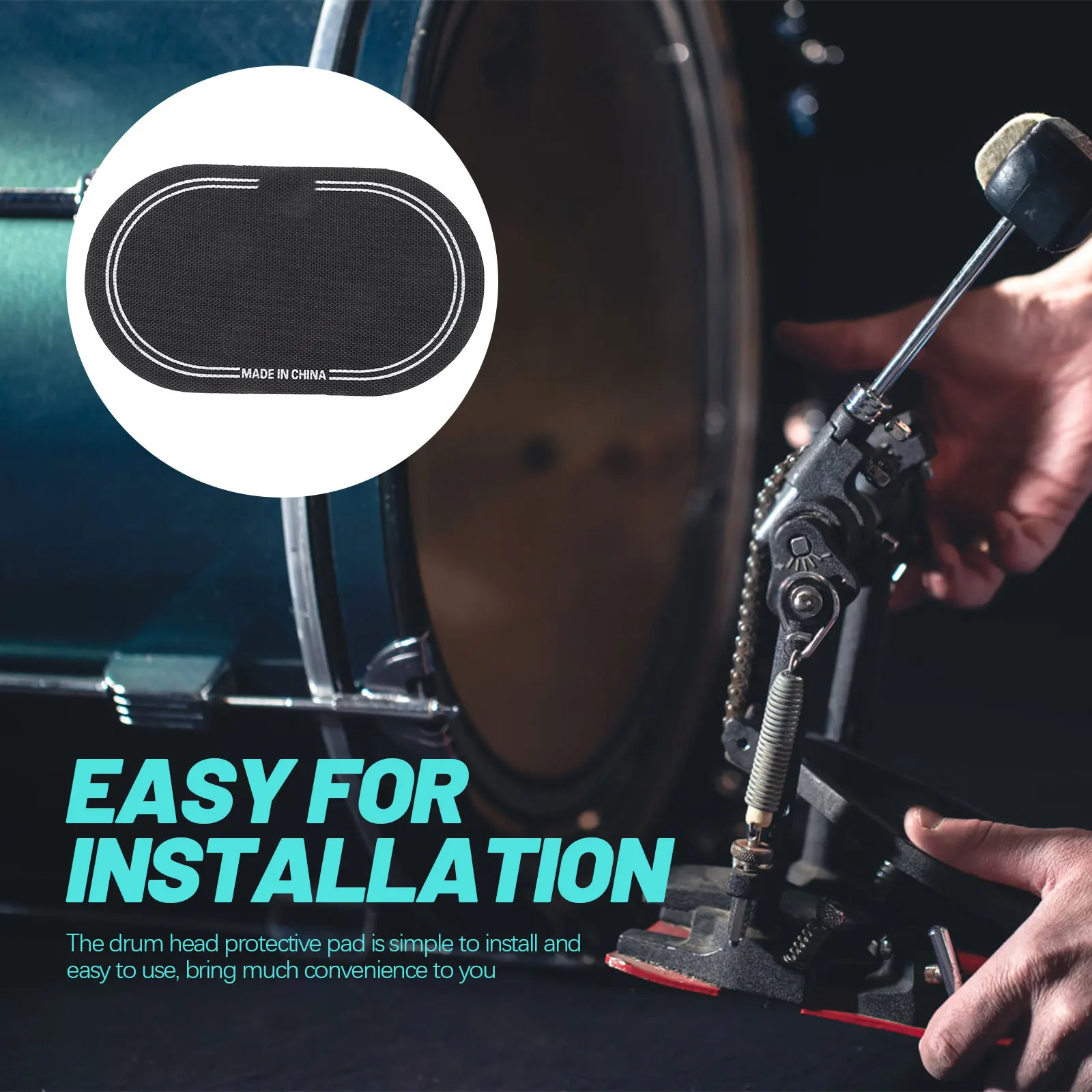 

2 pcs Head Protective Sticker Pad Durable Lightweight Drum Accessory Drum Head Pad Cover Sticker For Protection