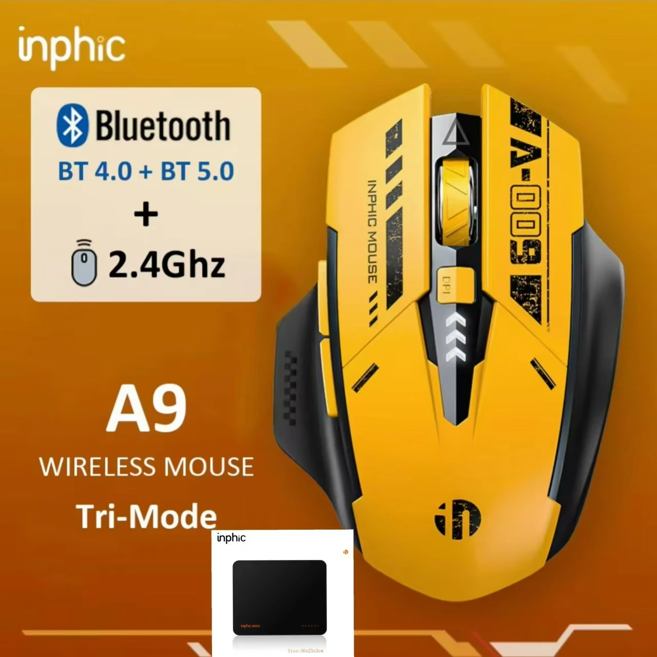 

Беспроводная Bluetooth-мышь Inphic A9, 2,4 ГГц, 2400dpi