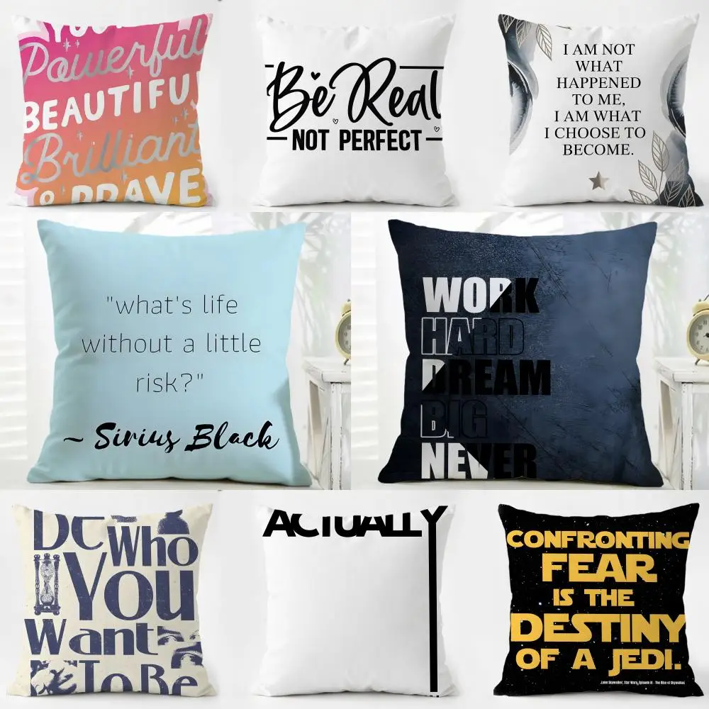 P-Personalized quotes Cushion Cover Pillow Case Soft Friendly Fabric & Concealed Zipper