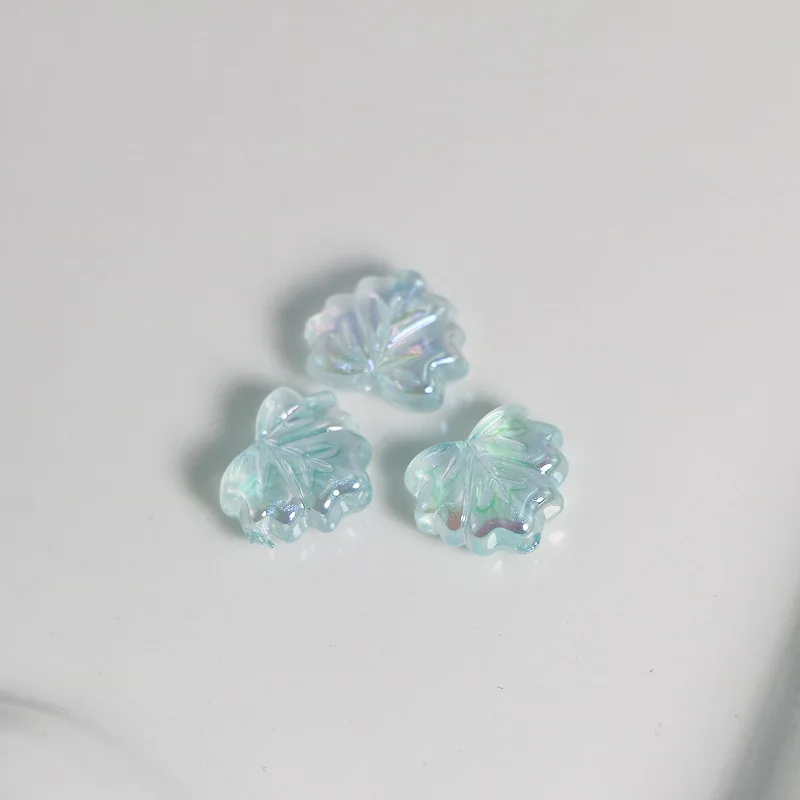 Maple Leaf Transparent Beads For Jewelry Making Bracelet Pet Necklace Hair Rope DIY Decorations Phone Chain Kechain Accessories