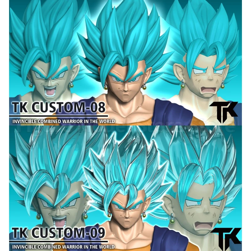 TKDIY TKCUSTOM TK TK007 TK008 TK009 Dragon Ball SHF Fit Vegetto New Heads Custom Headsculpt Set Anime Action Figures Toys