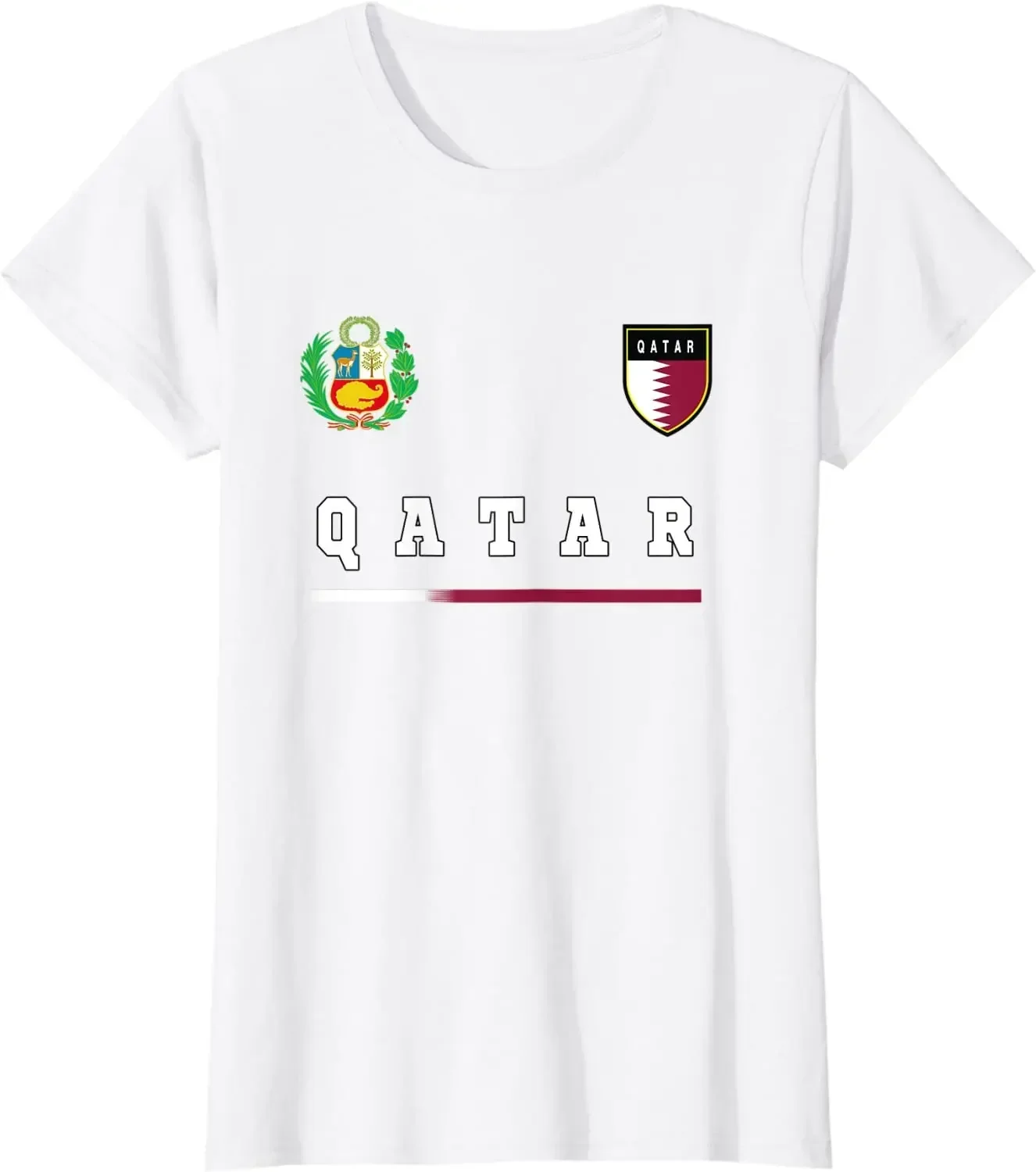 Qatar Sport/Soccer Jersey Tee Flag Football Doha T-Shirt