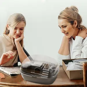 Lồng ngôi nhà trong suốt cho Gerbil, vui vẻ và tương tác, bánh xe tập thể dục, chuột đồng, người lùn, chuột đồng, chuột, guinea, lợn 8 Bán hàng địa hình chính cho Hamster - №7