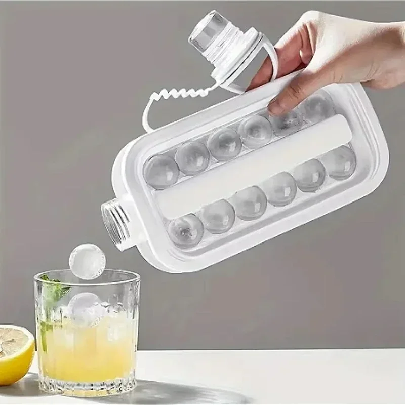 & 【Heiße Verkäufe】 Zusammenklappbare Eismaschine, Wasserflasche, Eispflasche, 2-in-1-Eisgitter, Topf, Eisball, Eisblock, rechteckiges Eisgitter, 17 Gitter hoch