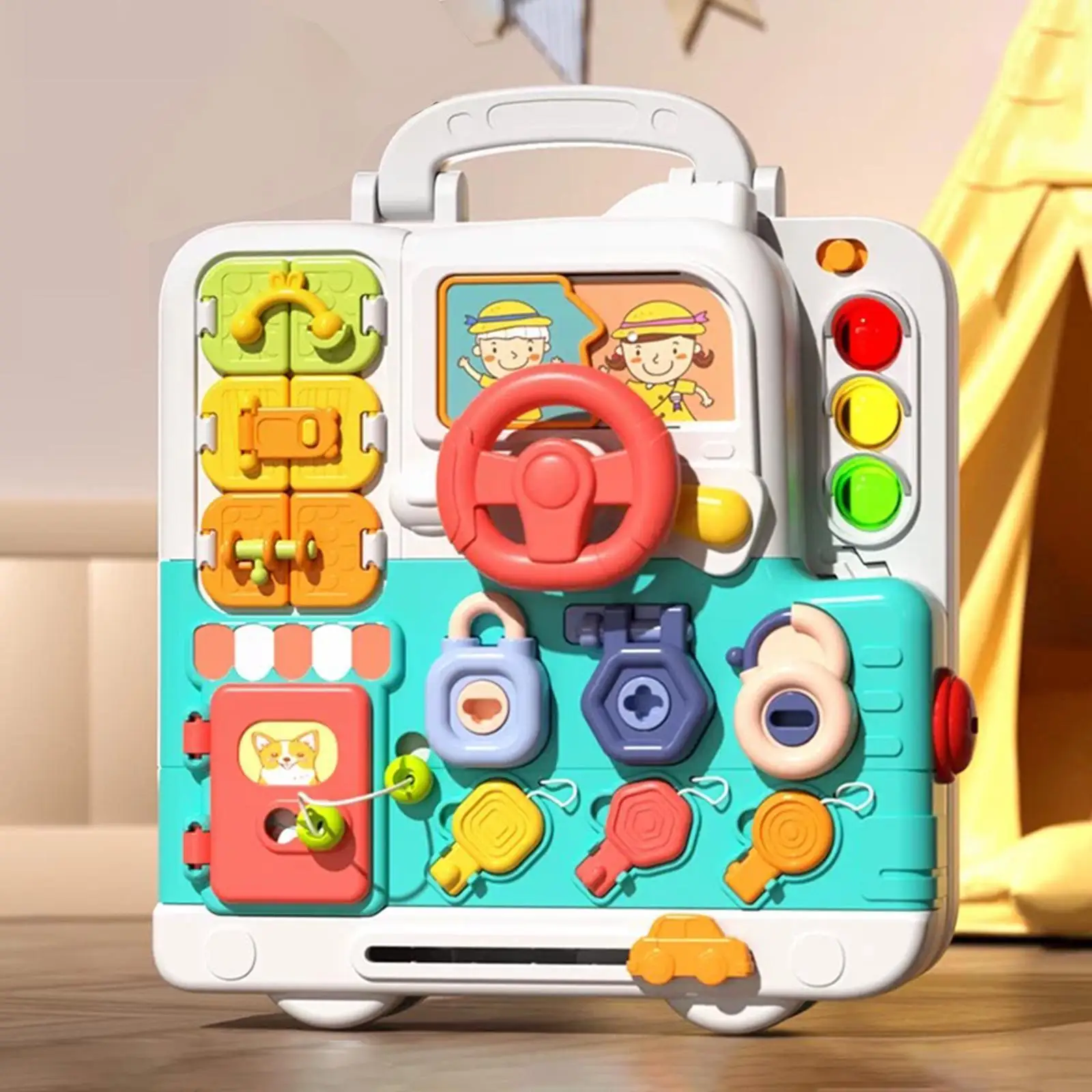 Music Light Busy Board with LED Dressing Scene Traffic Rules Early Learning