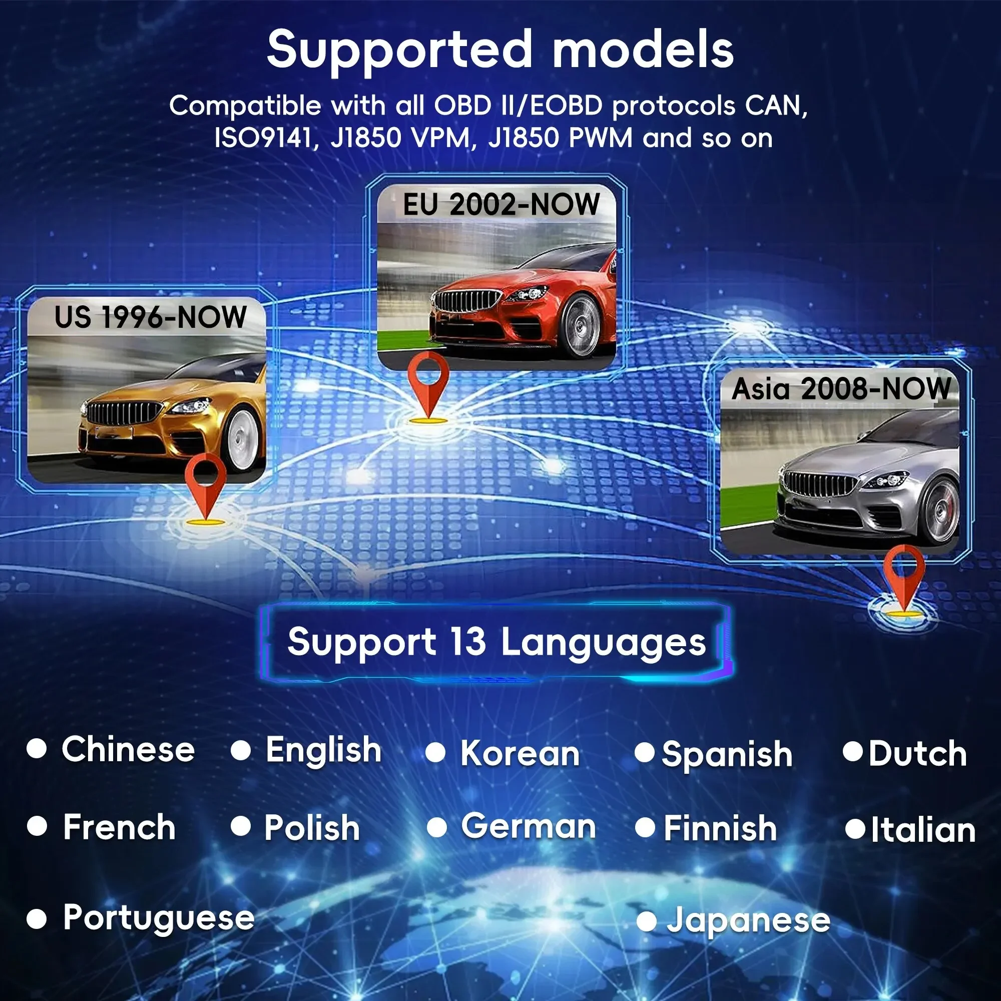 Picture 7: OBD2 Scanner with Battery Test OBDII/EOBD Scanner Diagnostic Tool Car Code Reader CAN Scan Tool Engine Fault Code Reader